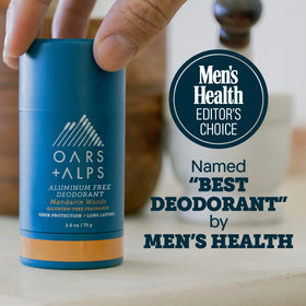 Oars + Alps Men's Deodorant 2.6oz packaging with Mandarin Woods scent