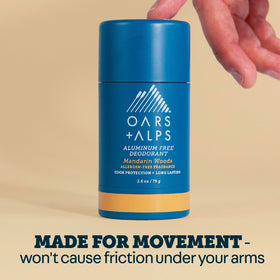 Oars + Alps Men's Deodorant 2.6oz side view showing no residue formula
