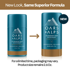 Oars + Alps Men's Deodorant 2.6oz size comparison