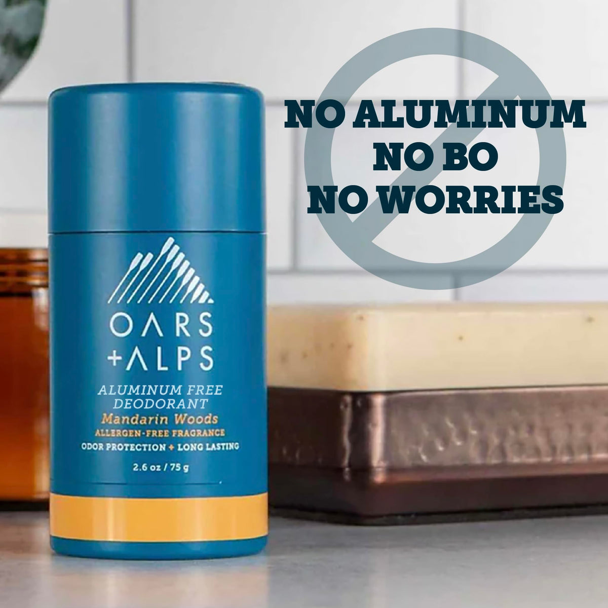 Oars + Alps Men's Deodorant 2.6oz with cornstarch ingredient highlighted