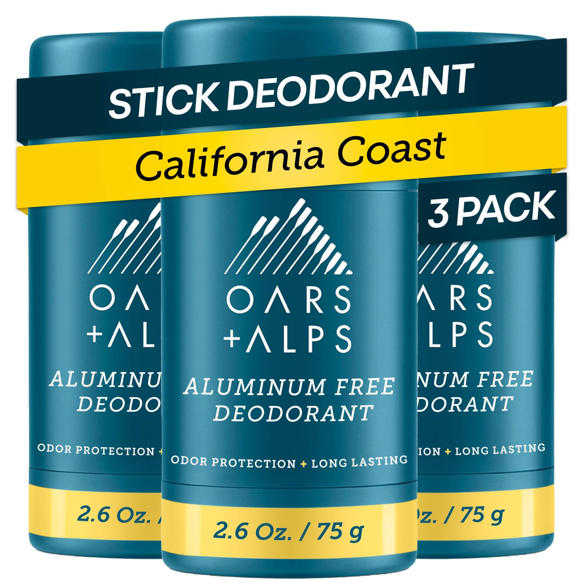 Oars + Alps Men's Deodorant 3pk front view