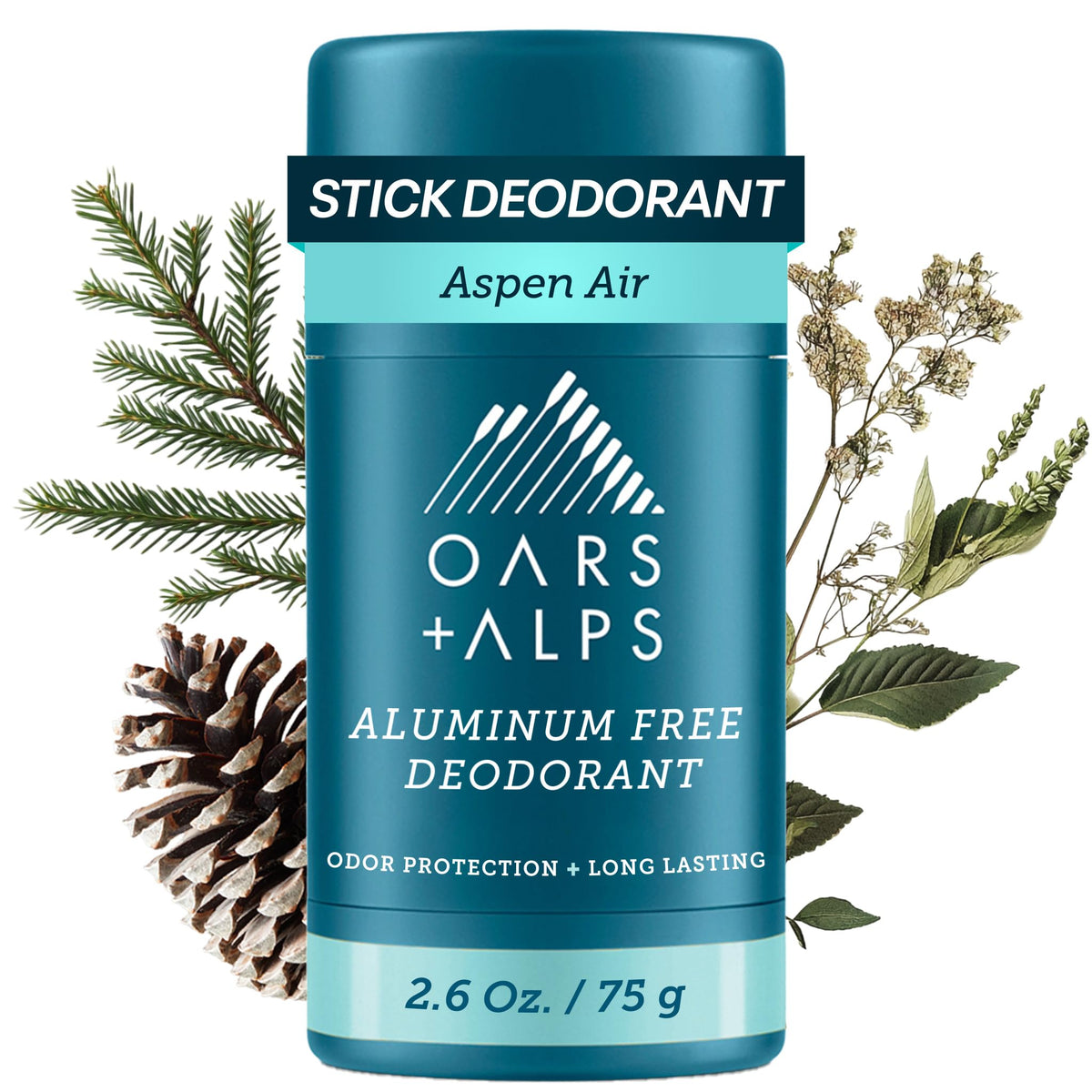Oars + Alps Men's Deodorant Clear 2.6oz front view