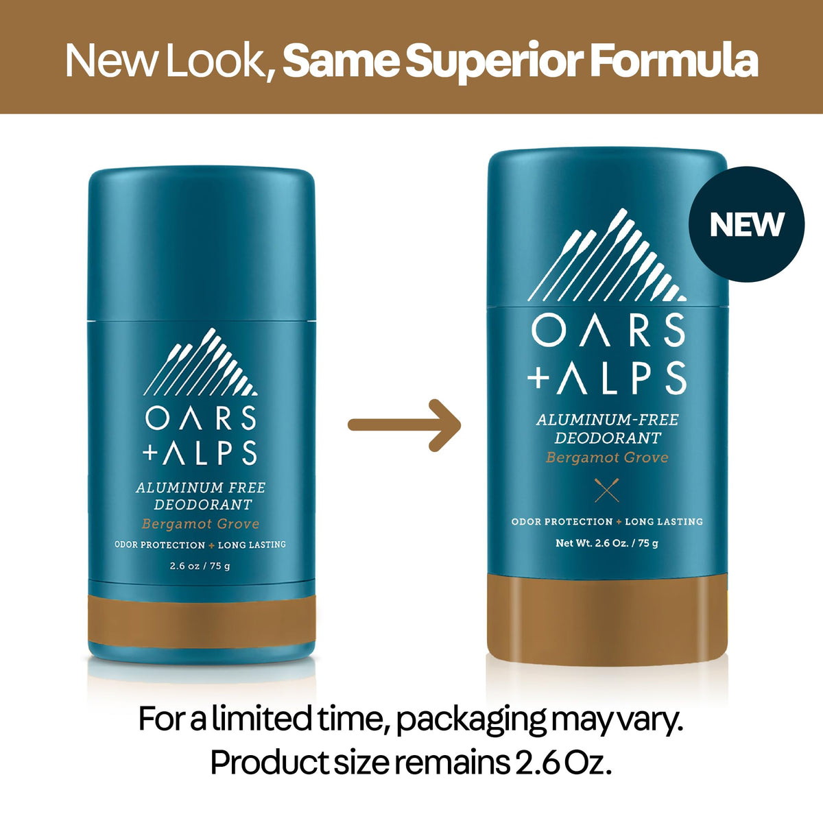 Oars + Alps Men's Deodorant close-up of Bergamot Grove scent notes