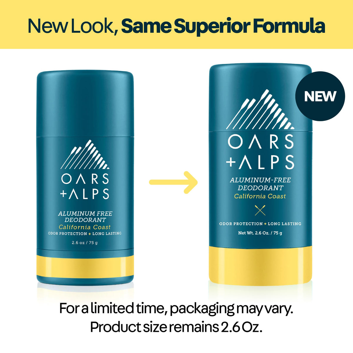 Oars + Alps Men's Deodorant displayed with other grooming products