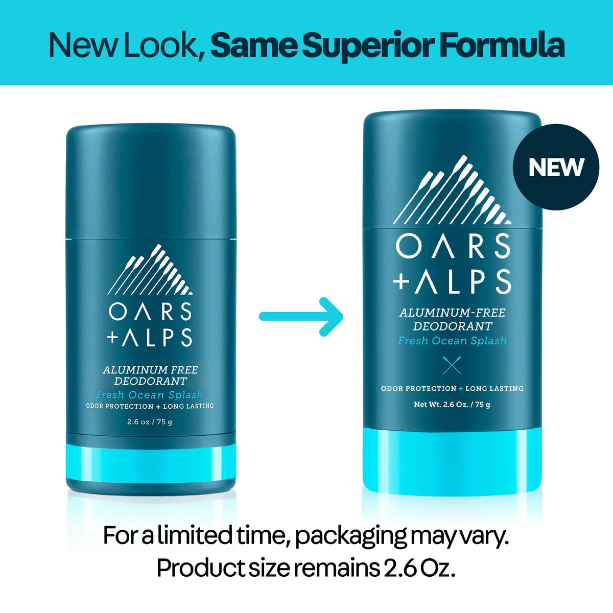 Oars + Alps Men's Deodorant displayed with other personal care items