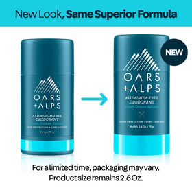 Oars + Alps Men's Deodorant displayed with other personal care items