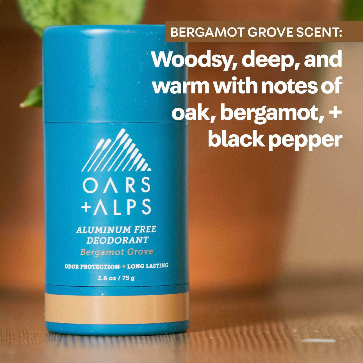 Oars + Alps Men's Deodorant on a bathroom shelf