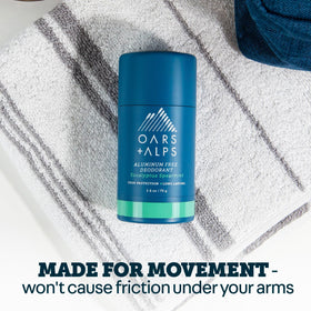 Oars + Alps Men's Deodorant packaging showing ingredients