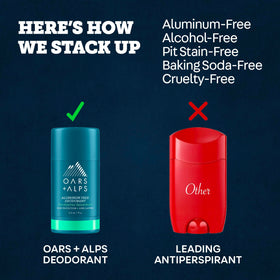 Oars + Alps Men's Deodorant with eucalyptus leaves and spearmint