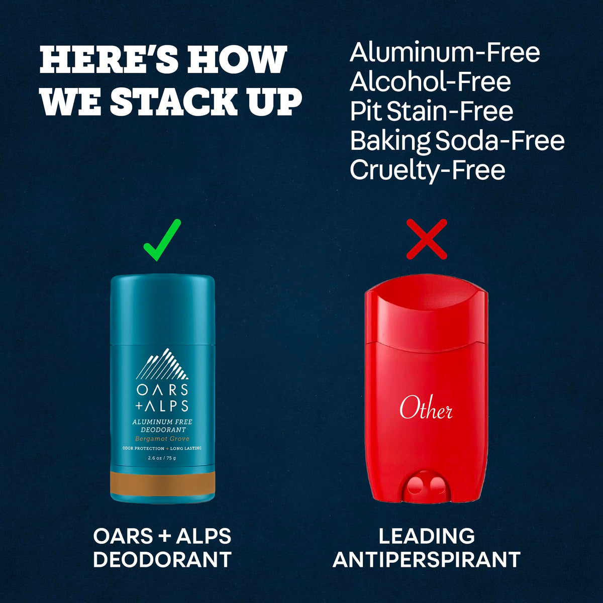 Oars + Alps Men's Deodorant with fresh bergamot