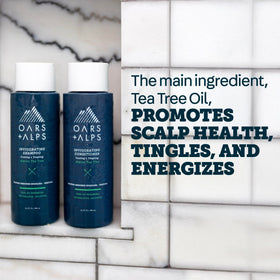 Oars + Alps Shampoo and Conditioner Set lifestyle scene in bathroom