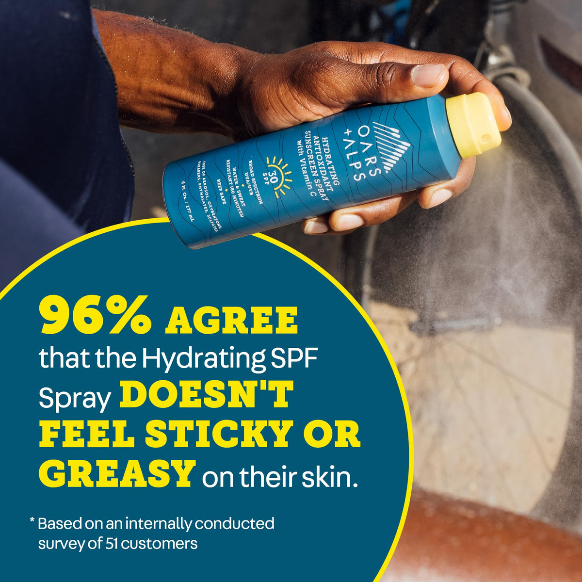 Oars + Alps SPF 30 Body Sunscreen Spray lifestyle scene