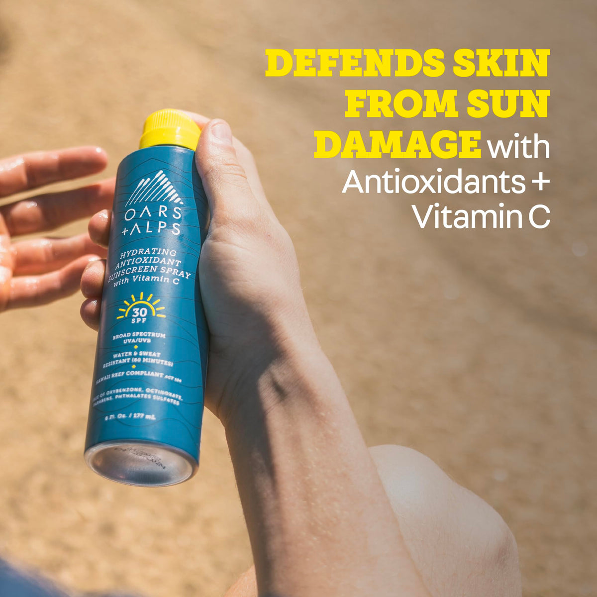 Oars + Alps SPF 30 Body Sunscreen Spray side view