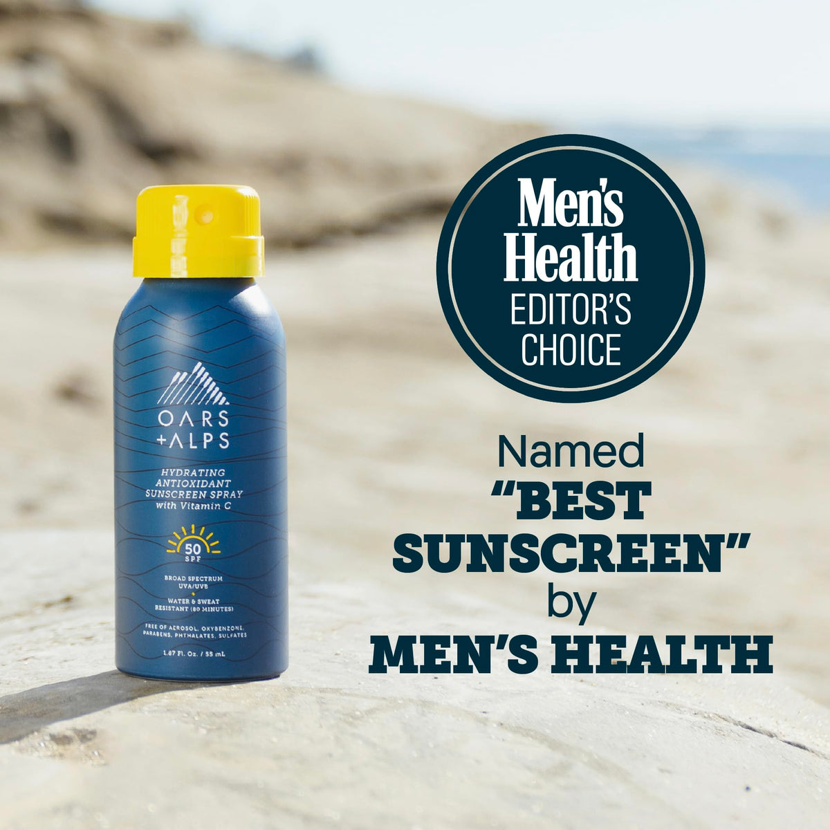 Oars + Alps SPF 50 Travel Body Sunscreen Spray back view