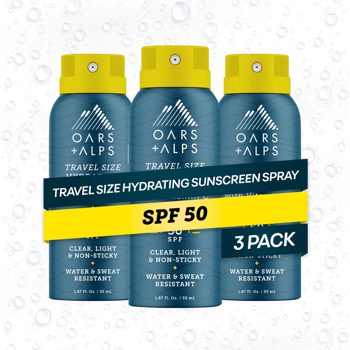 Oars + Alps SPF 50 Travel Body Sunscreen Spray front view