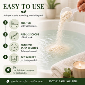 Oats Garden Colloidal Oatmeal Bath Soak in a warm bath