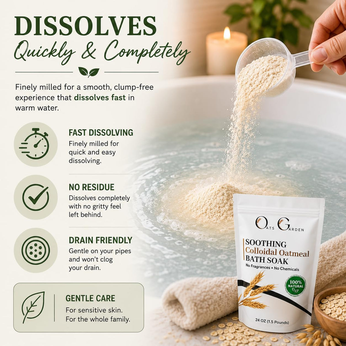 Oats Garden Colloidal Oatmeal Bath Soak lifestyle scene