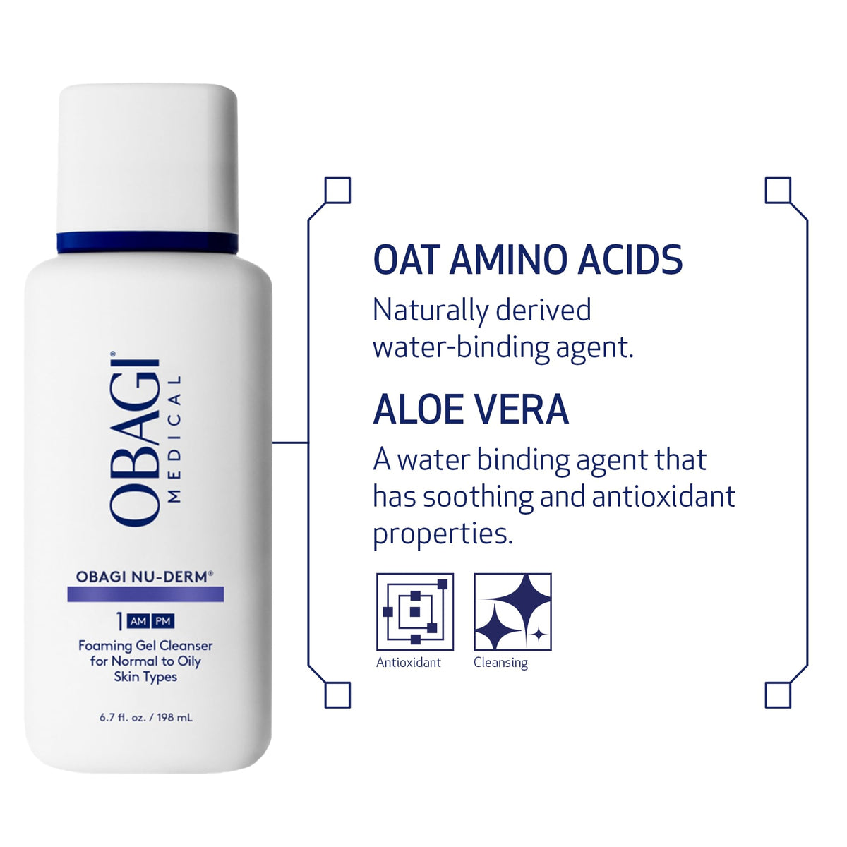 Obagi Nu-Derm Foaming Gel with fresh aloe leaves