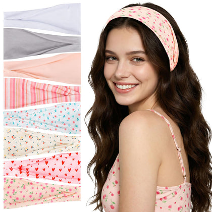 obeoby 8 Pack Cute Headbands in various floral designs
