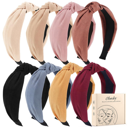 obeoby 8 Pack Knotted Headbands in various colours