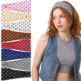 obeoby 8 Pack Polka Dot Headbands in various colours