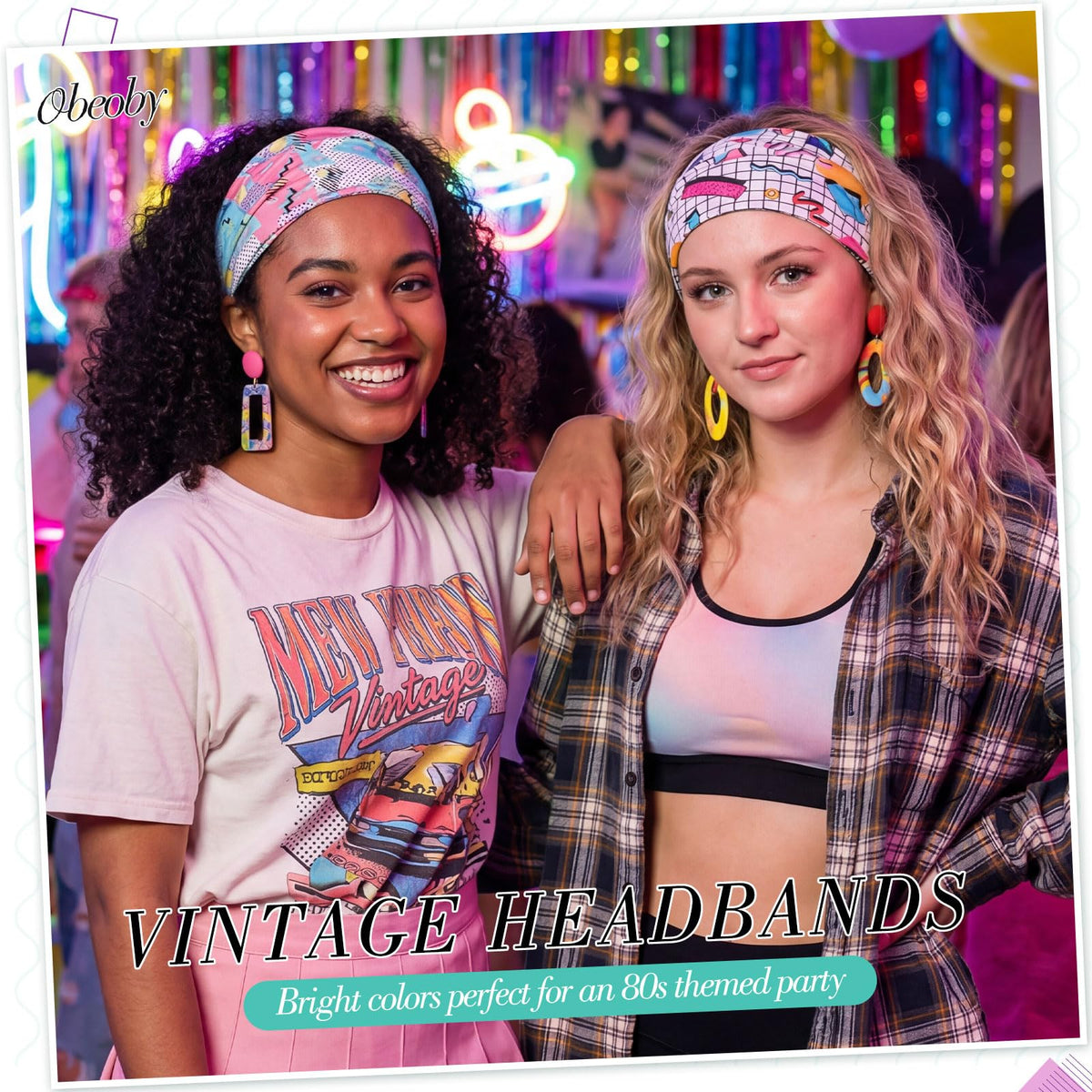 obeoby headband worn by a model at a party