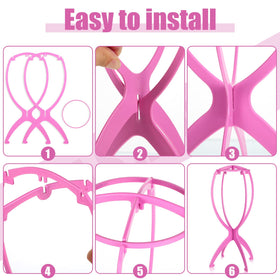 obeoby Pink Wig Stand with two pieces in package