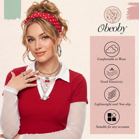 obeoby polka dot headband packaging front