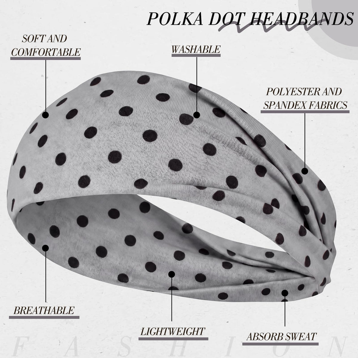 obeoby Polka Dot Headbands displayed on a table
