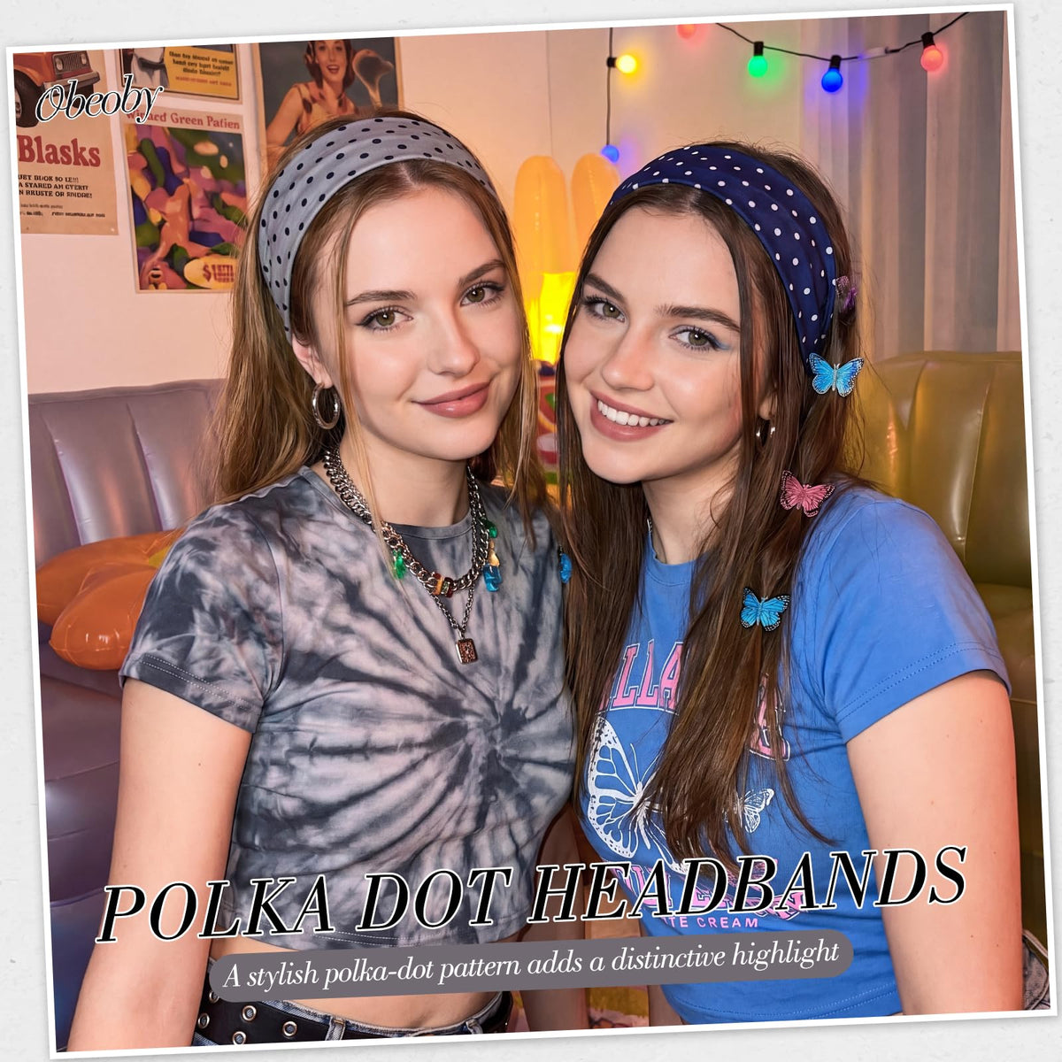 obeoby Polka Dot Headbands in packaging