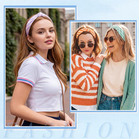 obeoby Stripe Headband showing elasticity and fit