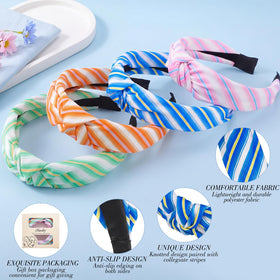 obeoby Stripe Headband worn by model in casual outfit