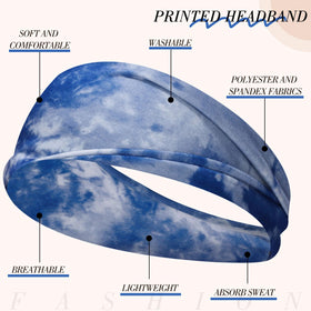 obeoby Tie Dye Headband laid flat showcasing its elastic stretch