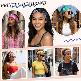 obeoby Tie Dye Headbands showing various styles on different hair types