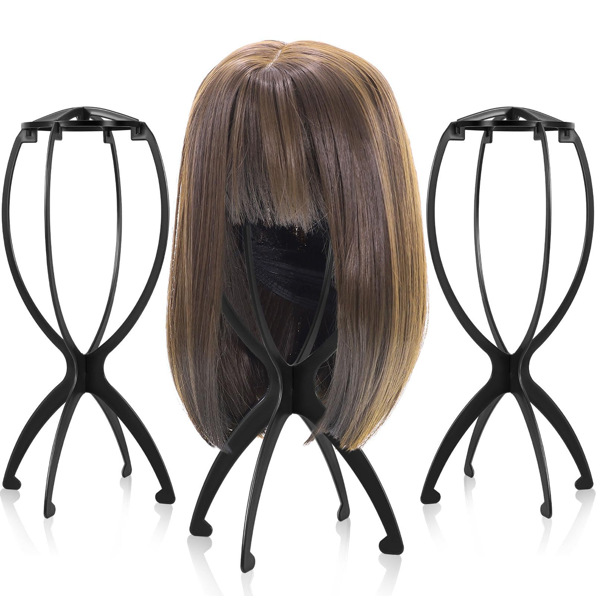 obeoby wig stand black model front view