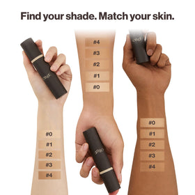 OBgE Natural Foundation Stick #1 Ivory in use