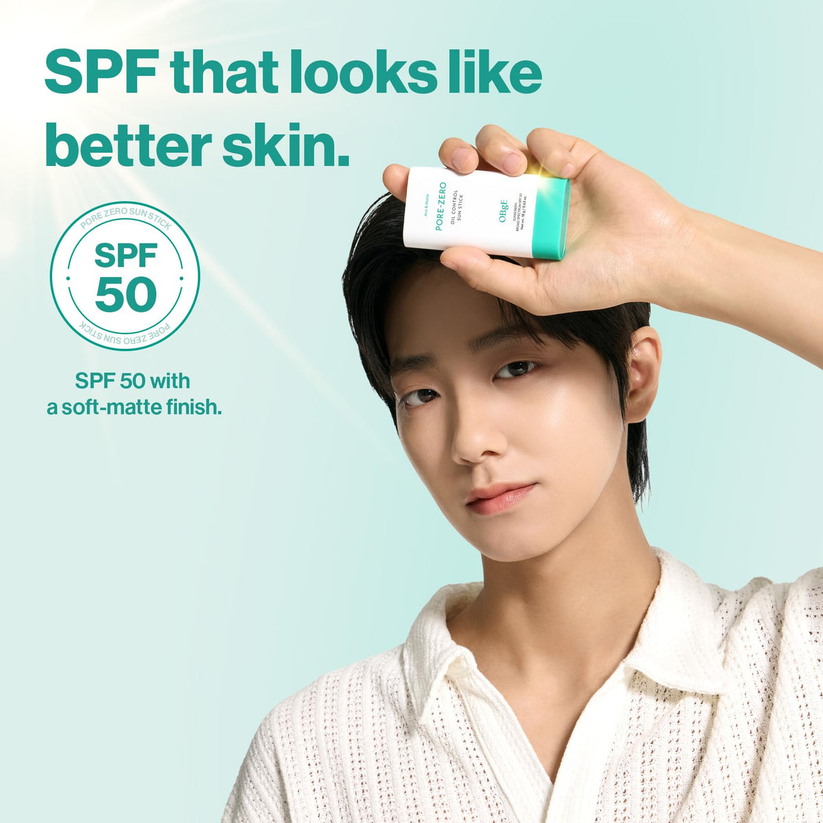 OBgE Pore Zero Oil Control Sunstick SPF 50 side view