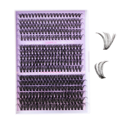 Ocean Pearl 320Pcs Lash Clusters front view with various lengths