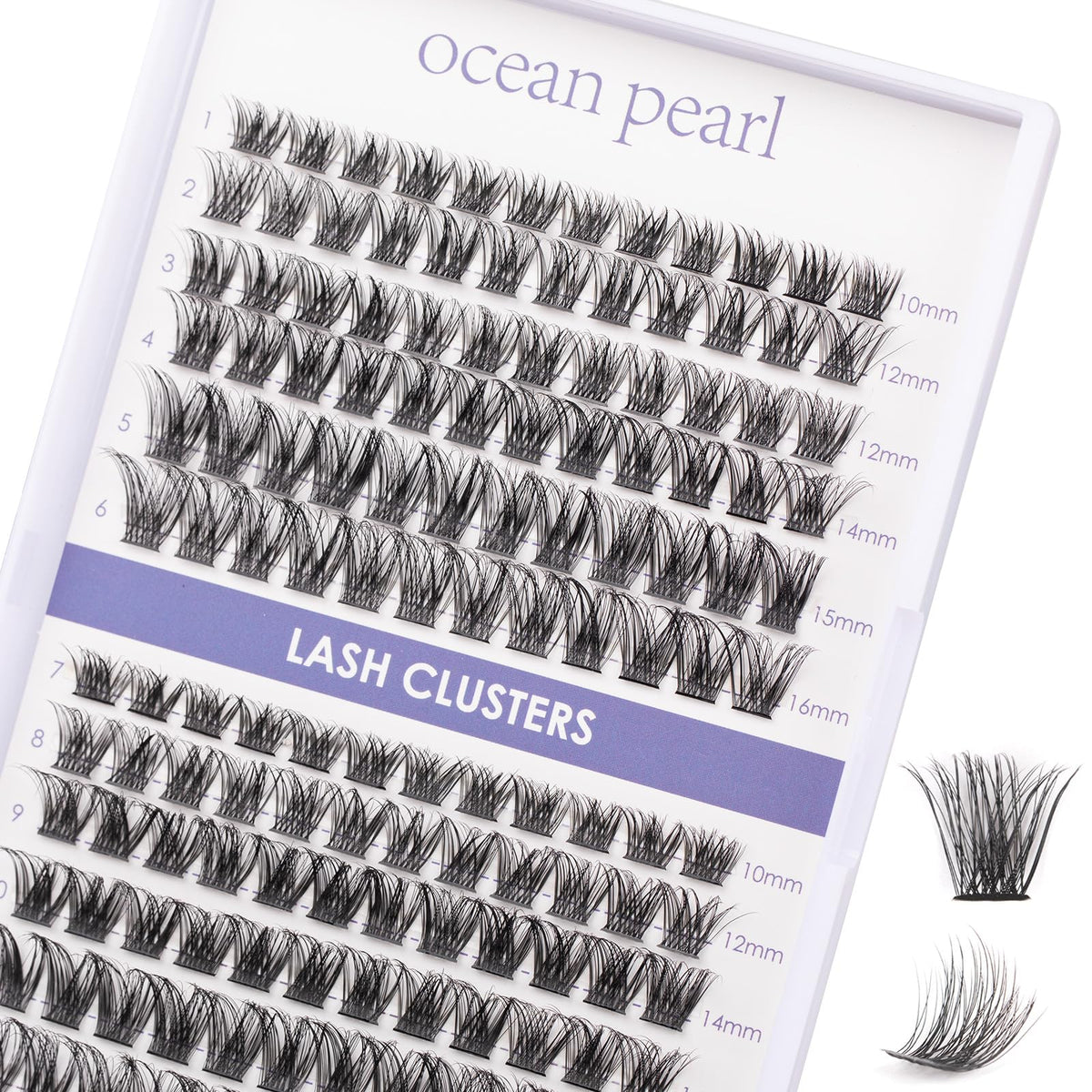 Ocean Pearl Lash Clusters 144Pcs individual lashes front view