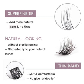 Ocean Pearl Lash Clusters 144Pcs packaging with lash lengths