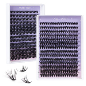 Ocean Pearl Lash Clusters 280Pcs front view with various lash lengths