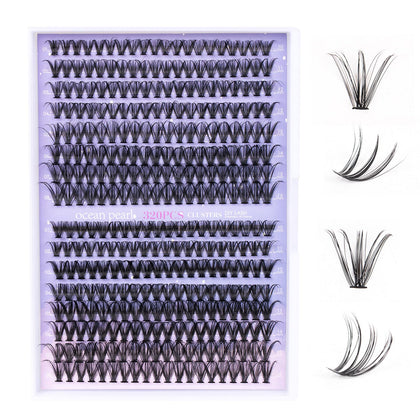 Ocean Pearl Lash Clusters 320 pcs front view with various lash lengths