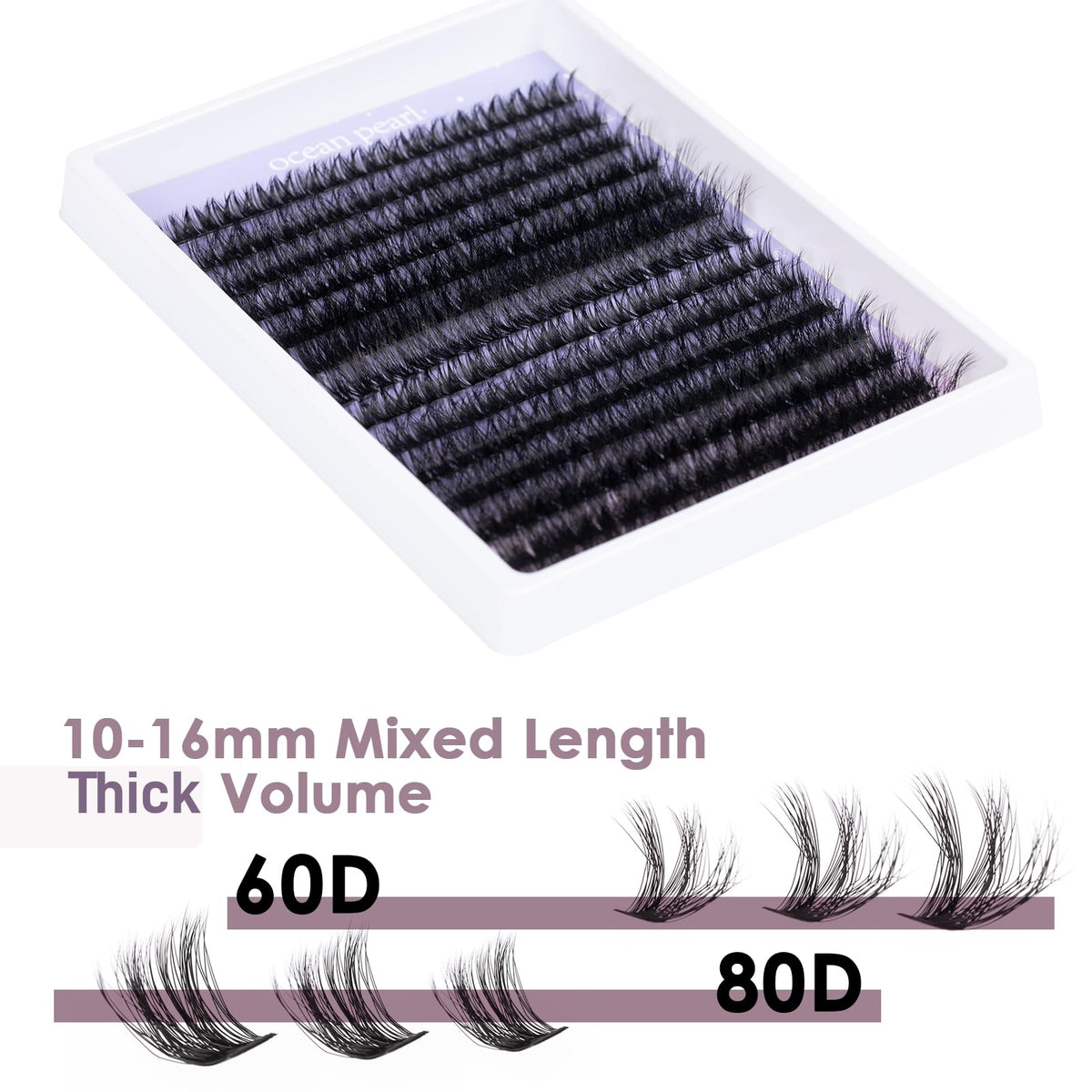 Ocean Pearl Lash Clusters applied to model's eyes