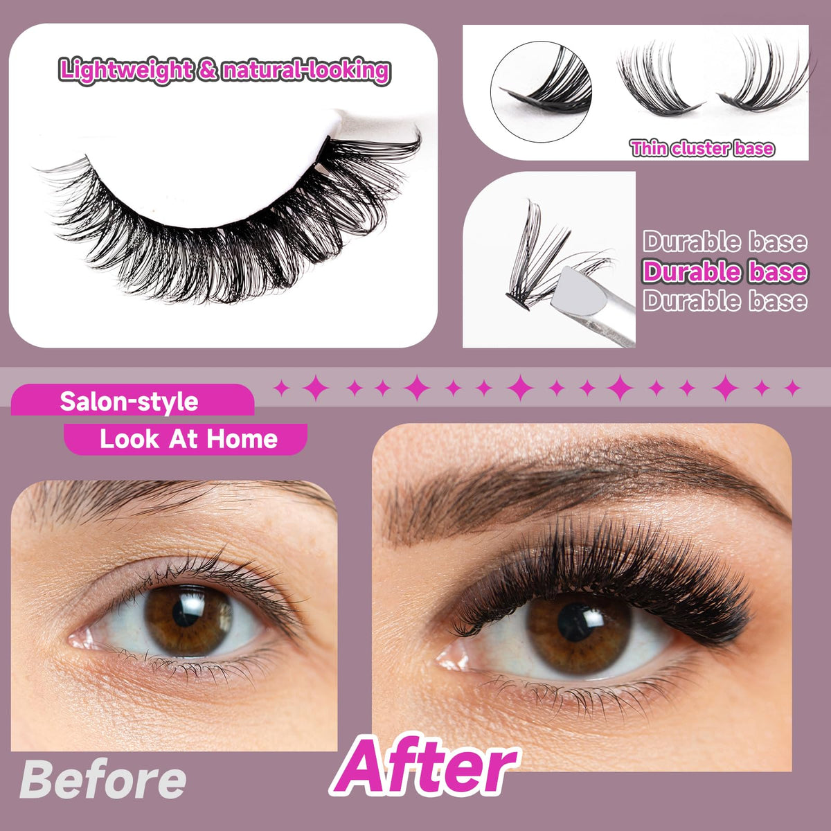 Ocean Pearl Lash Clusters with application tools