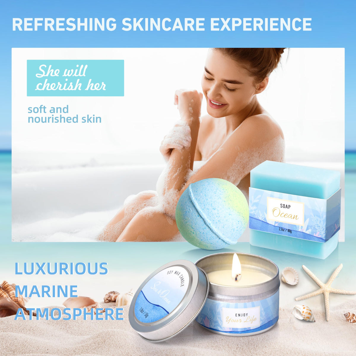 Ocean scented soap from LUCOTIYA spa gift set
