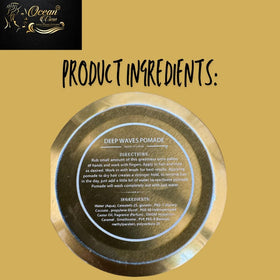 OCEAN VIEW DEEP WAVES POMADE Gold Edition tin with lifestyle background