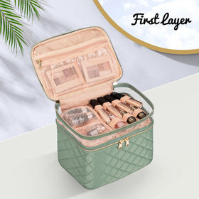 OCHEAL Large Makeup Bag top view showing small item storage