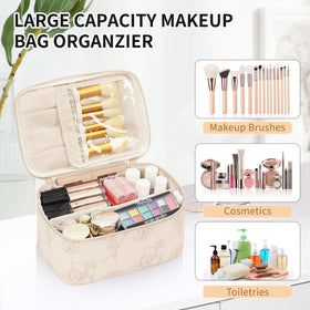 OCHEAL Makeup Bag back view with additional pocket