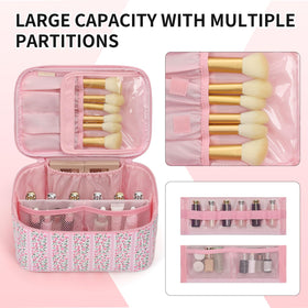 OCHEAL Makeup Bag back view with additional pocket