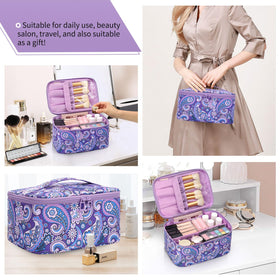 OCHEAL Makeup Bag dimensions shown on a table